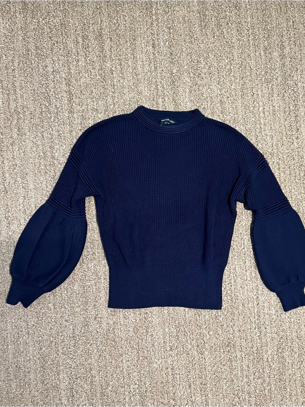 The Fifth Label Navy Ribbed Crew Sweater - Picture 1 of 4